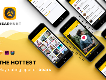 BearHunt Dating Mobile UI Kit preview picture