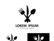 Creative spoon and fork logo.