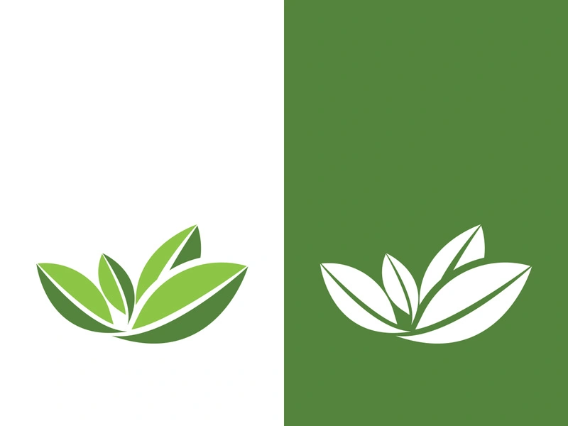 Logos of green tree leaf ecology nature element vector