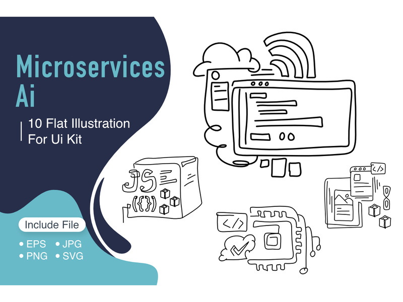 Flat Illustration Microservices Architecture