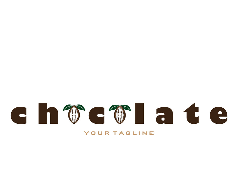 cocoa logo,cocoa bean,cocoa tree,cocoa branches and leaves,chocolate mix on white background,vintage,modern,simple,minimalist icon illustration template design vector