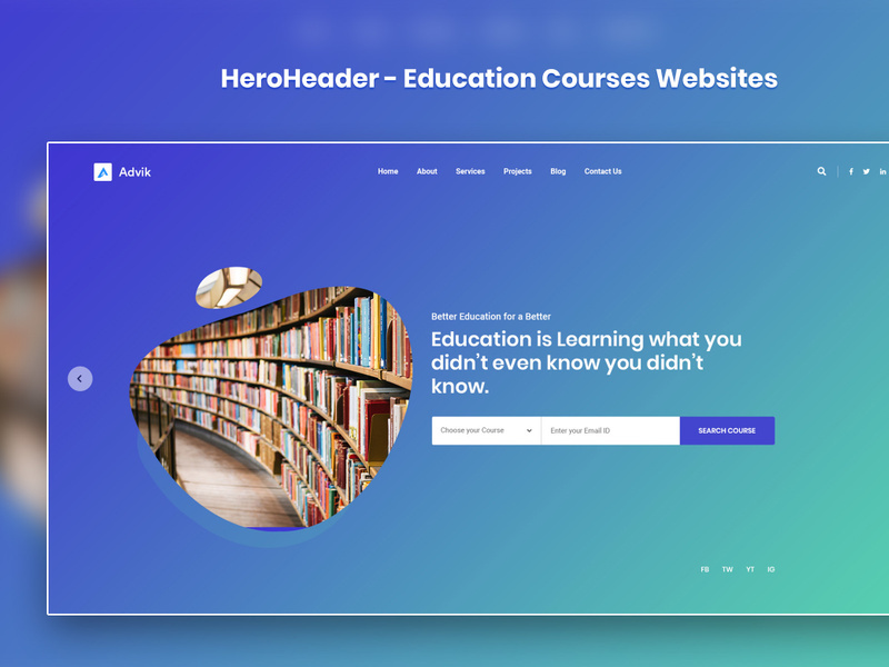HeroHeader for Education Courses Websites