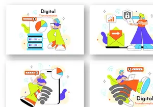 10 Global Digital Transformation Illustration