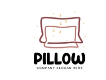 Pillow Logo, Bed Design, Dream And Sleeping Template Icon Vector