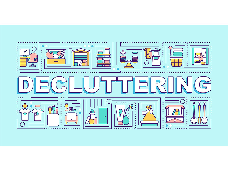 Decluttering word concepts banner