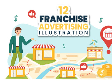 12 Franchise Advertising Business Illustration preview picture