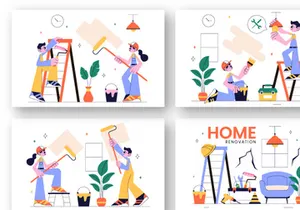 10 Home Renovation or Repair Service Illustration