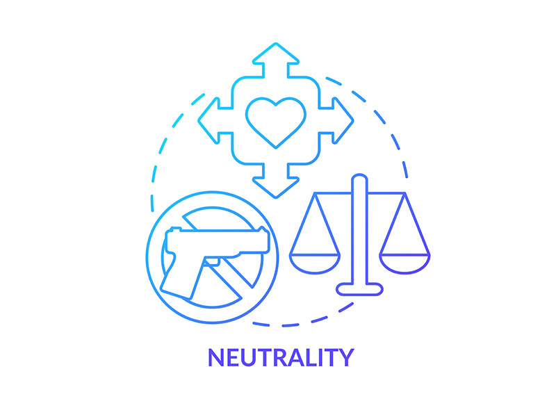 Neutrality blue gradient concept icon