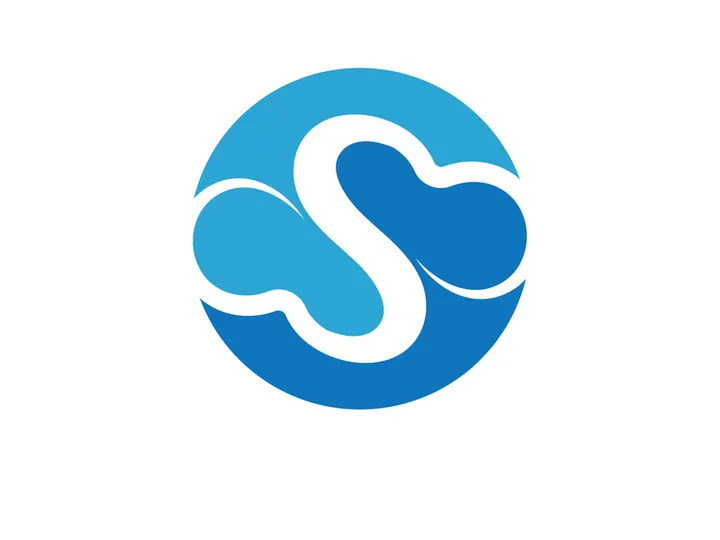 Blue cloud icon logo vector