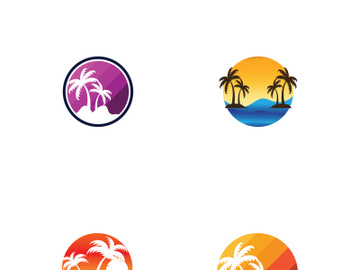 Summer palm tree logo design. preview picture