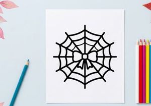 Icono de telaraña de Halloween con diseño central de telaraña. Ilustración vectorial minimalista en blanco y negro para decoración estacional.