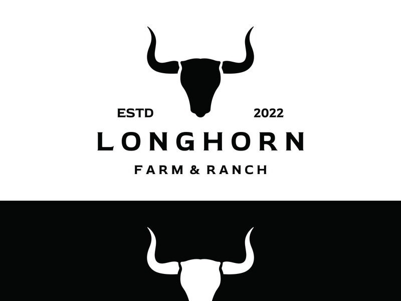 Long horn bull logo vector