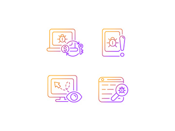 Internet censorship gradient linear vector icons set preview picture