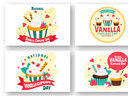 11 National Vanilla Cupcake Day Illustration