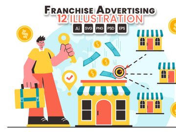 12 Franchise Advertising Business Illustration preview picture