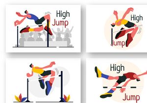 9 High Jump Sport Illustration