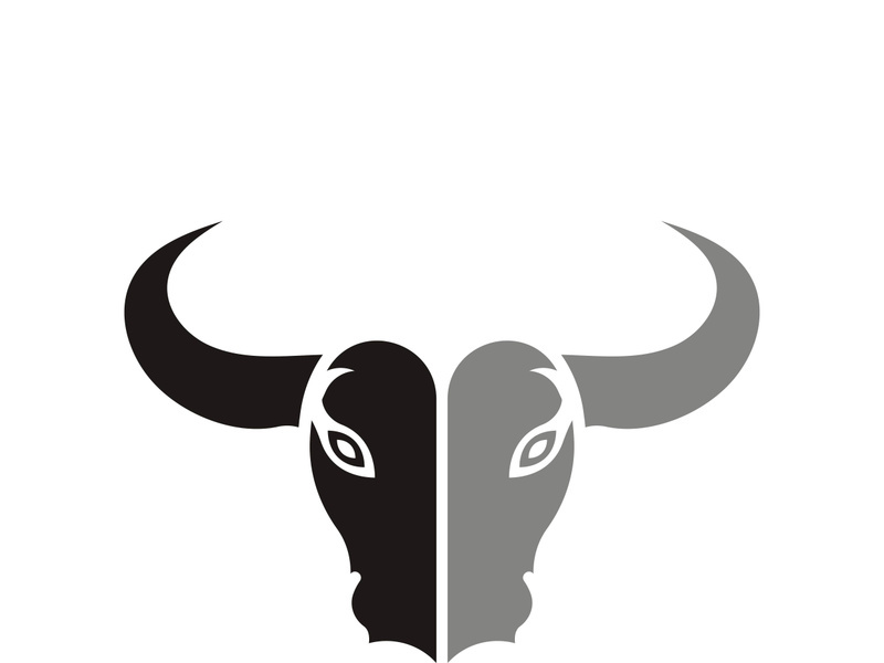 Bull head logo vector icon design illustration