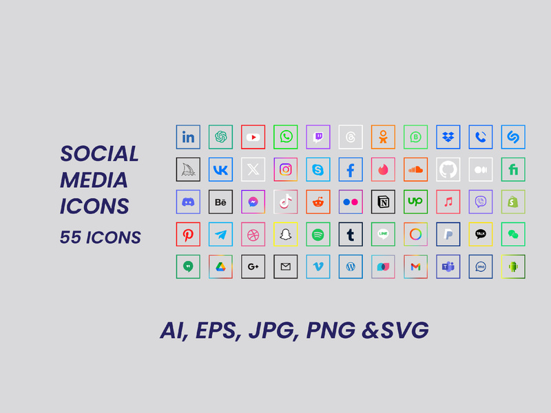 Popular Social Media Icon pack