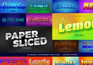 25 in 1 Bundle Simply Text Effect Style
