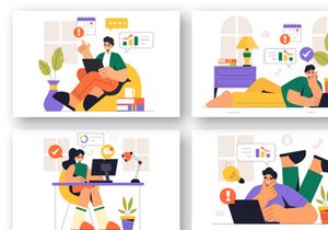 9 Remote Working Setup Illustration