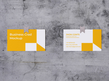 FREE PSD Business card mockup on wall background preview picture