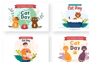 15 International Cat Day Illustration