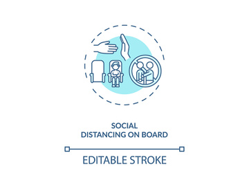 Social distancing on board concept icon preview picture