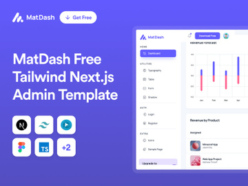 MatDash Free NextJS Tailwind Admin Dashboard Template preview picture