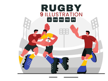 9 Rugby Player Illustration preview picture