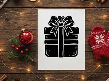Christmas Gift Box with Ribbon and Bow for Holiday Celebration