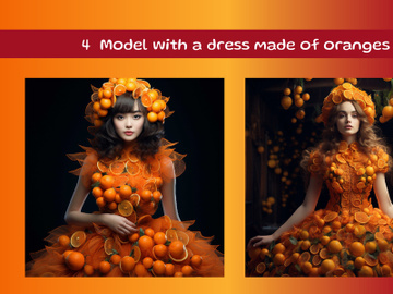 Model with a dress made of oranges preview picture