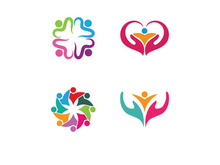 Community peole team group colorful logo