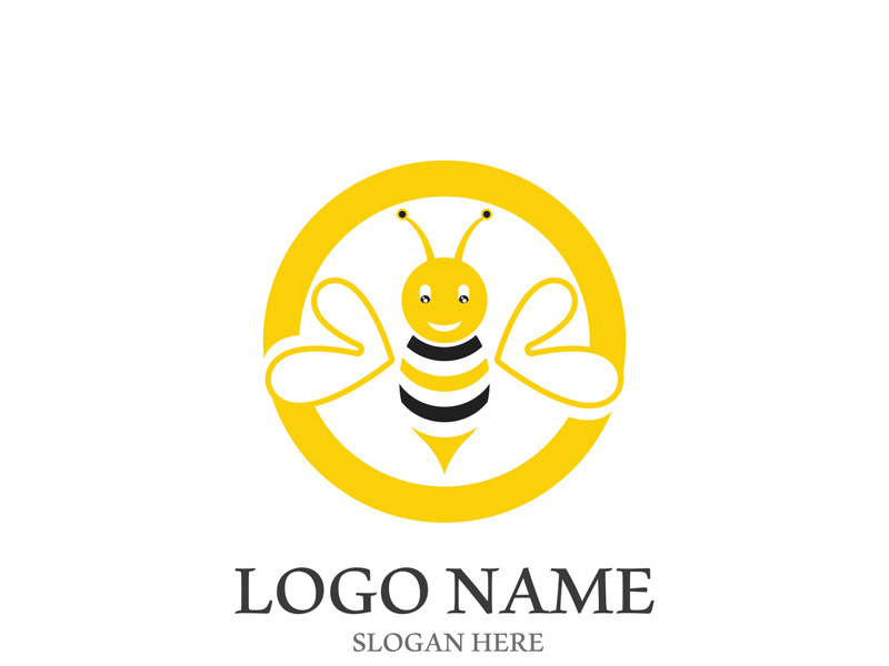 Bee logo vector icon illustration design