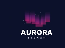 Aurora Logo, Light Wave Vector, Nature Landscape Design