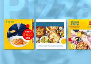 Pizza Social Media Post - yellow color theme