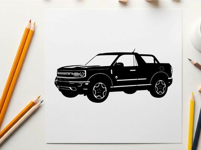 Silhouette of a black pickup truck with a sleek design