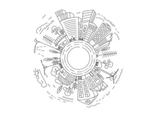 City Building Line art illustration