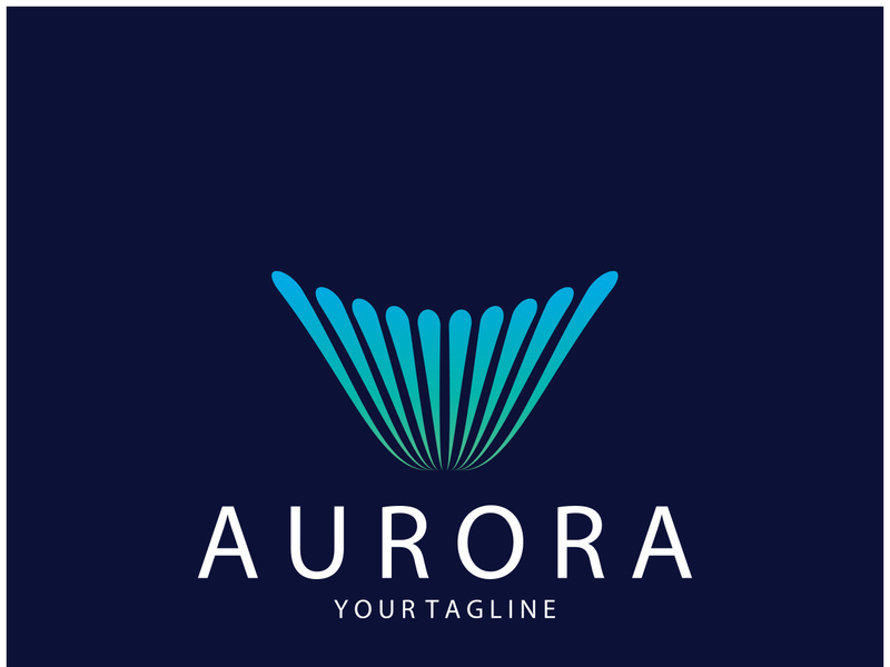 aurora logo design icon illustration vector template