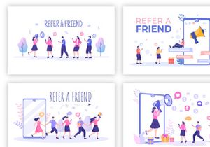 20 Refer a Friend Flat Design Illustration