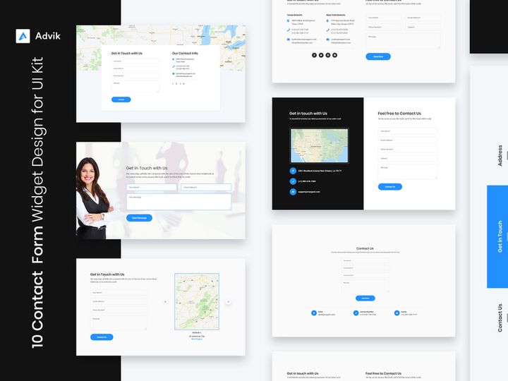 10 Contact Form Widget Design for Web-UI Kit