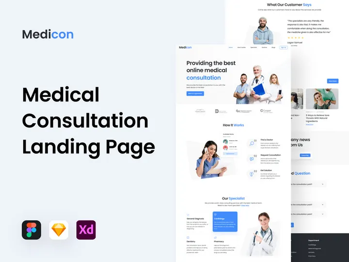 Medicon - Medical Online Consultation Landing Page preview picture