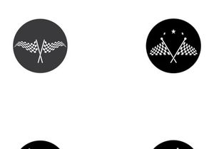 Creative and modern racing flag logo design.