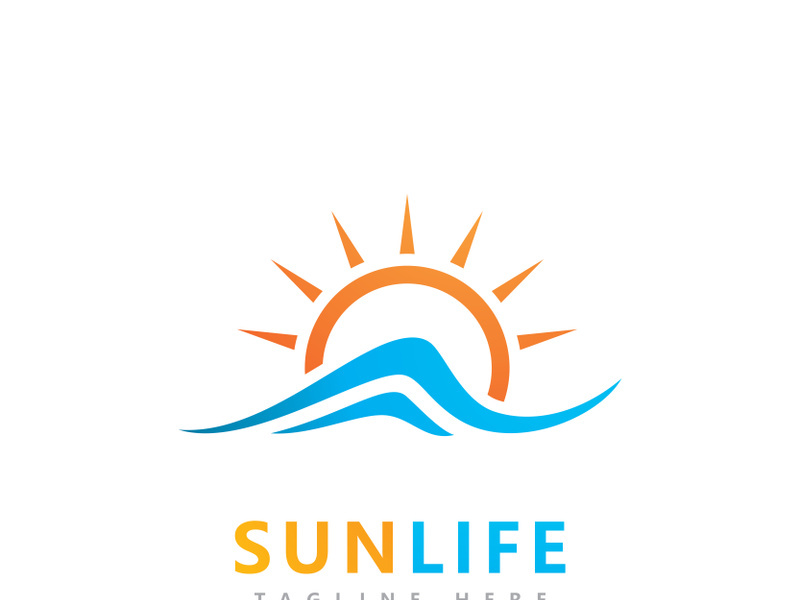 Sun logo icon vector design template