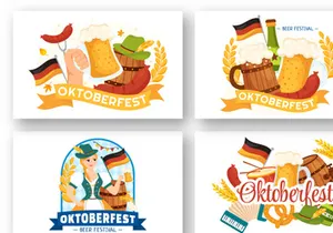 17 Happy Oktoberfest Beer Festival Illustration