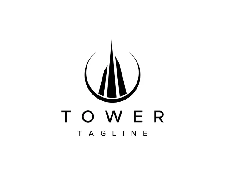 Eiffel Tower building logo design with a creative concept.
