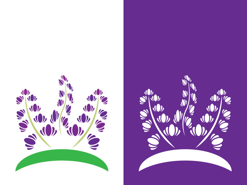 Fresh lavender flower logo vector flat design