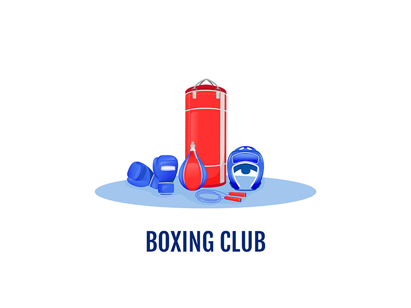 Boxing club flat concept vector illustration