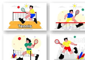 9 Tennis Player Sport Illustration