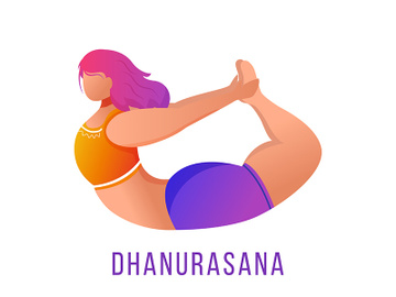 Dhanurasana flat vector illustration preview picture