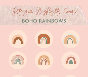 Instagram Highlights Covers - Boho Rainbows